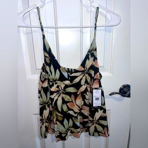 NWT Volcom flowy cami top in Voltropication print